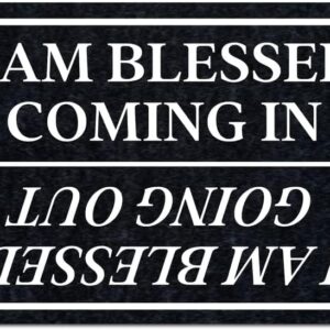 I am Blessed Coming in I am Blessed Going Out Home Funny Welcome Decoration Doormat Entrance Way Non-Slip Door Mats Front 16x24 inch